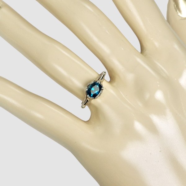 画像6: SV925 ロンドンブルートパーズ×百合モチーフリング