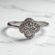 画像1: K18WGダイヤモンドフラワーリング0.32ct (1)