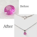 【オーダー例】K18WGピンクサファイアペンダント制作