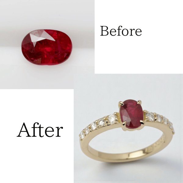 画像1: 【リフォーム・オーダー例】K18ルビーサイドメレリング制作