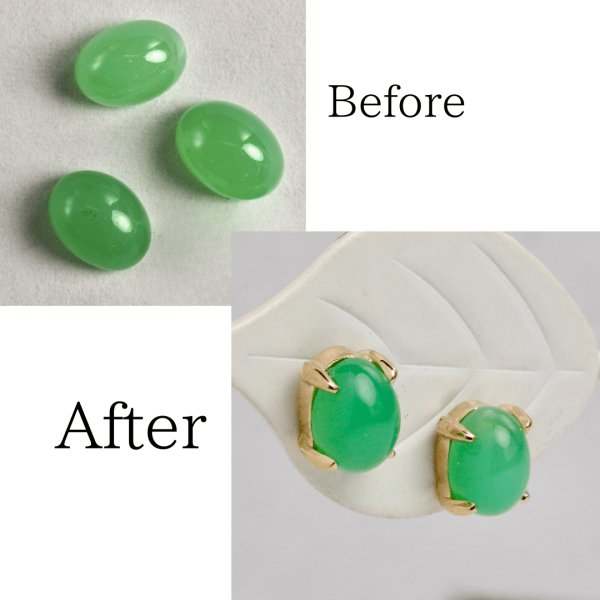 画像1: 【オーダー例】K18クリソプレーズピアス