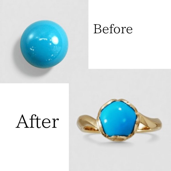 画像1: 【オーダー例】K18ターコイズリング オーダー制作