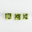 画像1:  ペリドット 約3mm角 平均0.230ct 8月誕生石 (1)