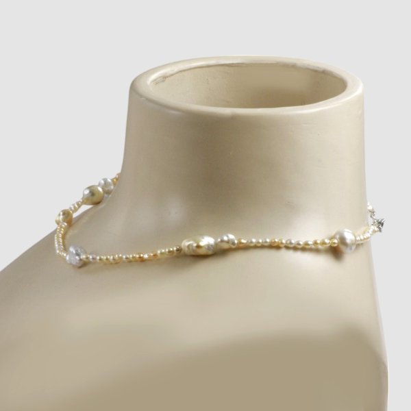 画像4: 白蝶ケシ×アコヤパールネックレス