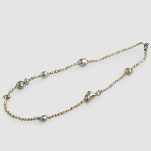 画像7: 白蝶ケシ×アコヤパールネックレス