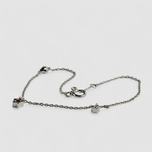 画像8: Ptルビー・ダイヤモンド 星形チャーム付きチェーンブレスレット