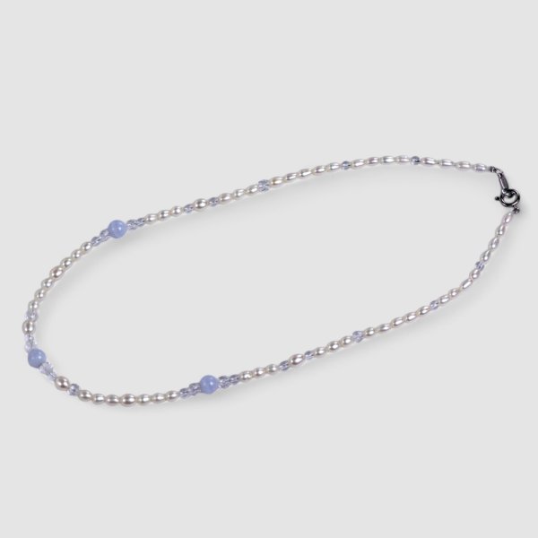 画像5: ブルーレース×淡水パールネックレス