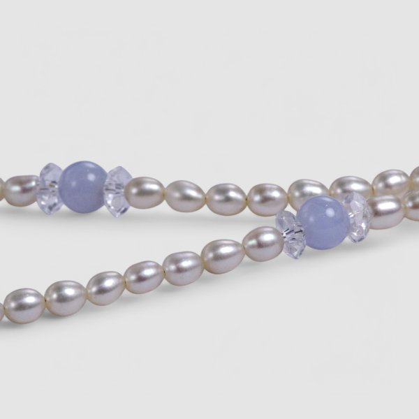 画像3: ブルーレース×淡水パールネックレス ロング