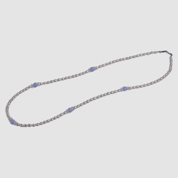 画像4: ブルーレース×淡水パールネックレス ロング