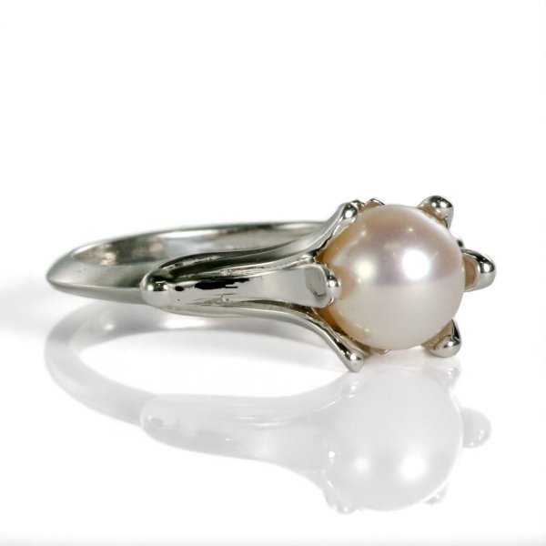 画像3: SV925 アコヤパール×百合モチーフリング