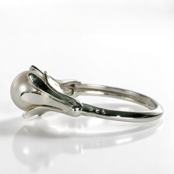 画像5: SV925 アコヤパール×百合モチーフリング