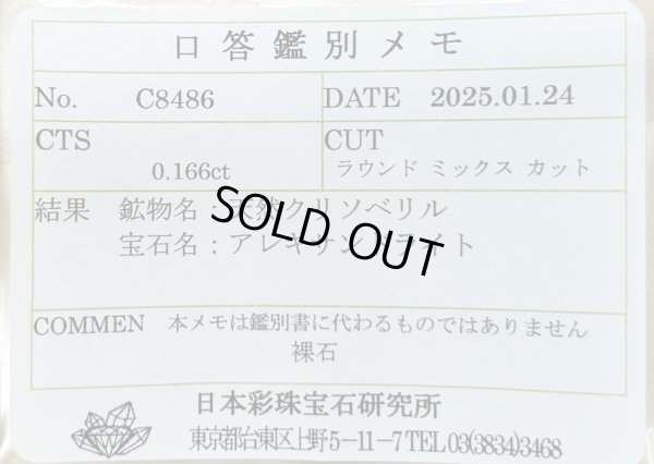 画像11: アレキサンドライト0.166ct　【ソーティング付】6月誕生石