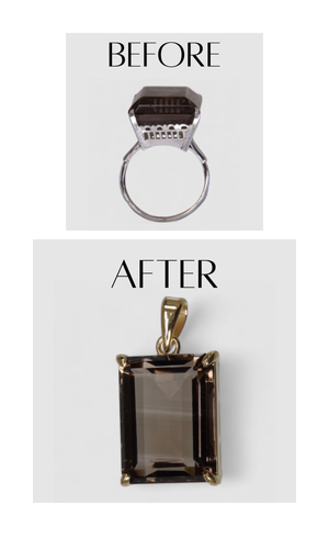 お持ちのリングから石を外しペンダントにリフォームした例