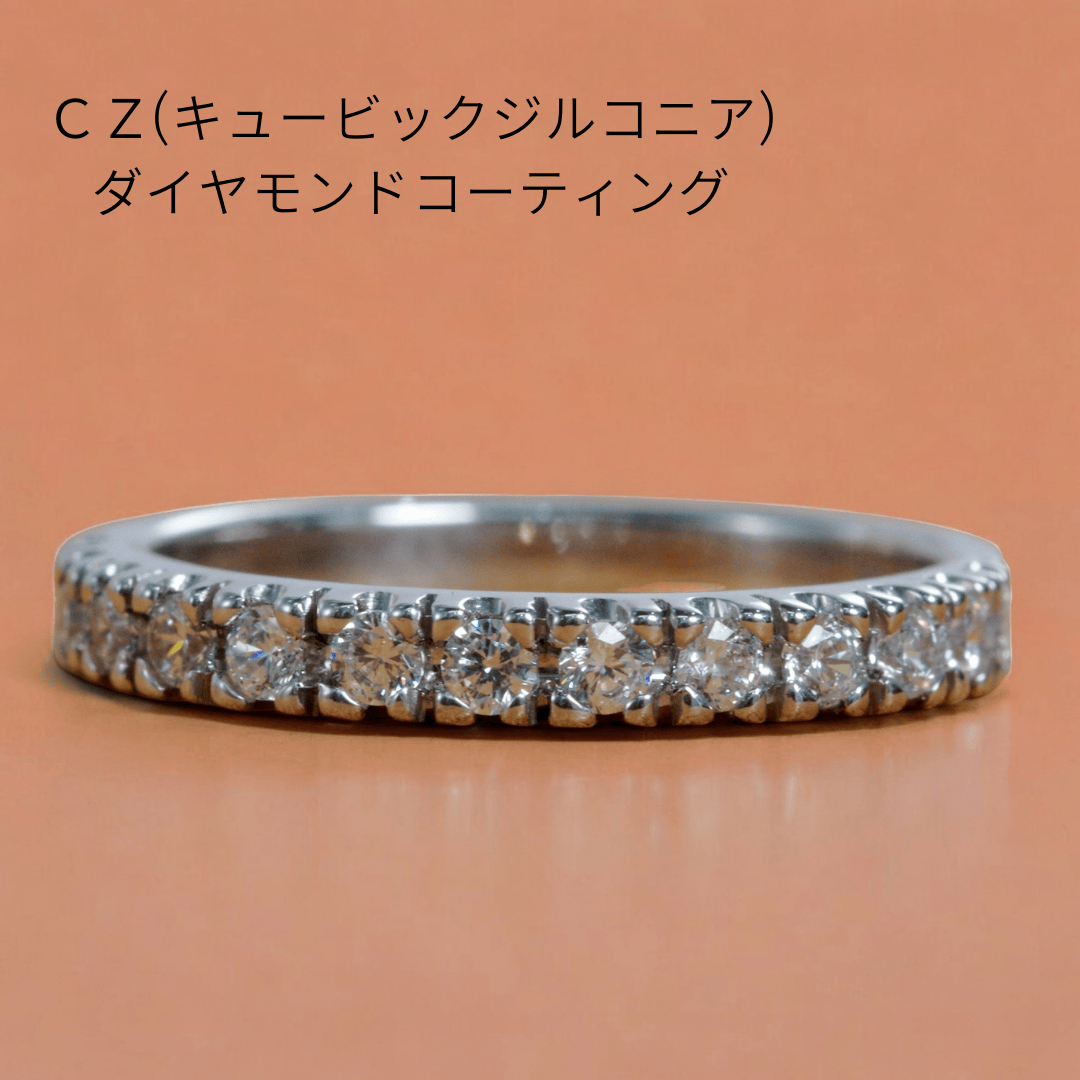 sv925 czダイヤモンドコーティング入りリング