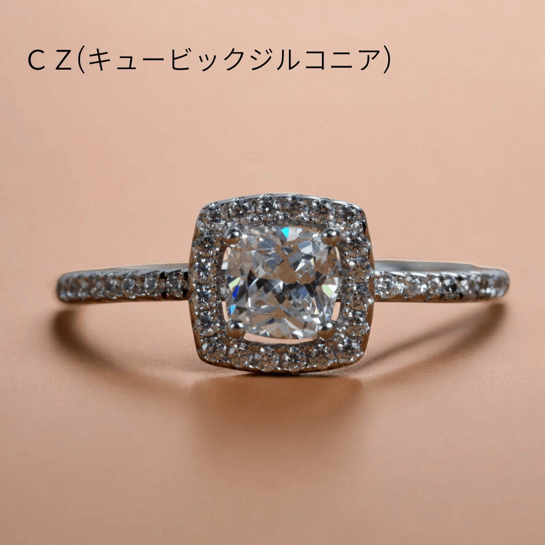 sv925 クッションカットcz取り巻きリング