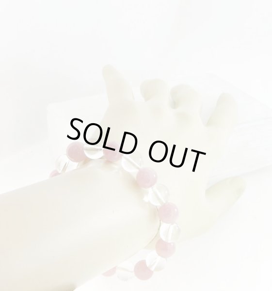 画像6: マダガスカルローズクォーツ&水晶ブレスレット (6)