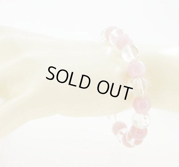 画像5: マダガスカルローズクォーツ&水晶ブレスレット (5)