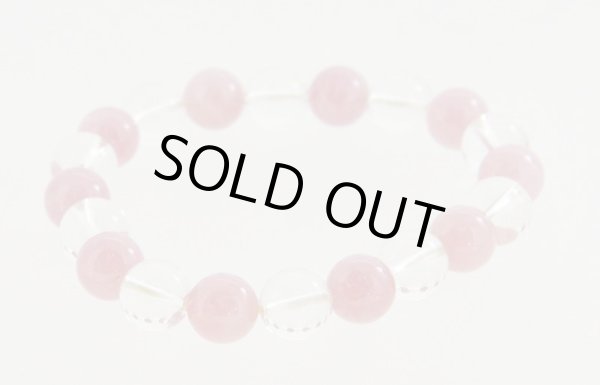 画像4: マダガスカルローズクォーツ&水晶ブレスレット (4)