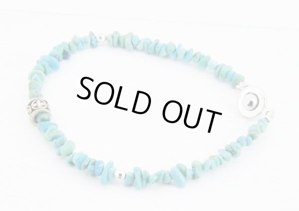 画像2: ターコイズサザレ&シルバーパーツ ブレスレット (2)