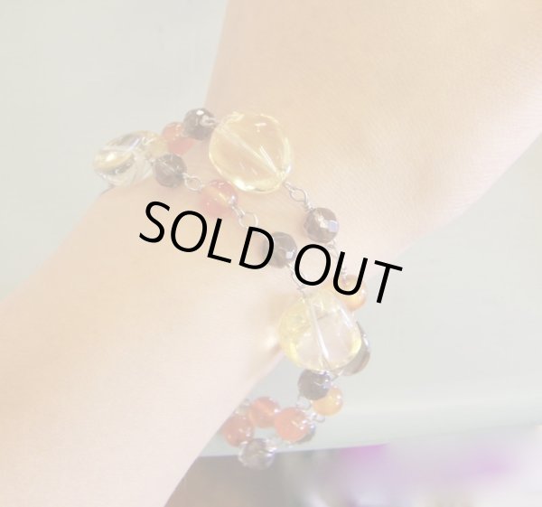 画像2: シトリン&スモーキークォーツ&カーネリアン ブレスレット (2)