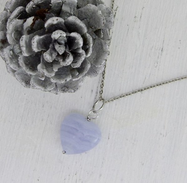 画像3: ハートブルーレースペンダント (3)