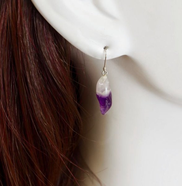 画像5: K14WGナチュラルシェープ ファントムアメジストピアス (5)