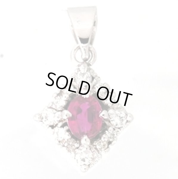 画像7: Pt900/K18WG ルビー・ダイヤ入りペンダントネックレス (7)