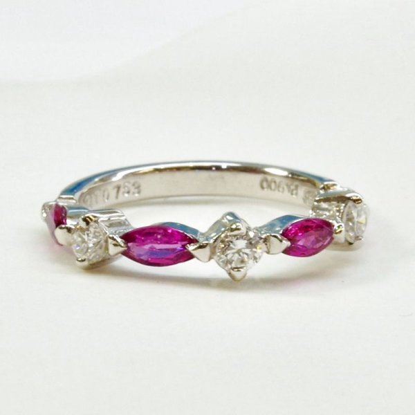 画像10: Pt900マーキスルビー、ダイヤ入りファッションリング (10)