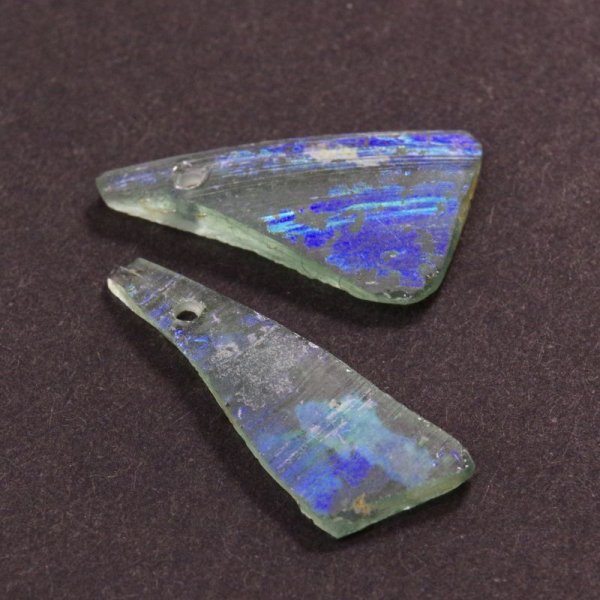 画像4: 【穴あき】古代ガラス　破片　２枚セット (4)