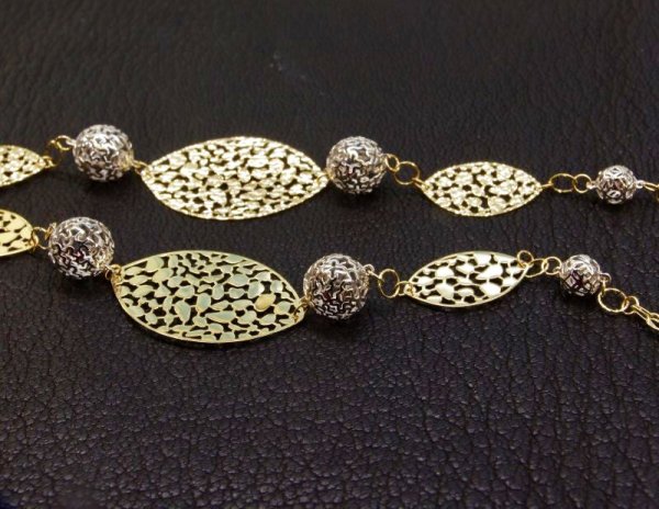 画像5: K18YG×K18WG ボールミックスロングネックレス (5)