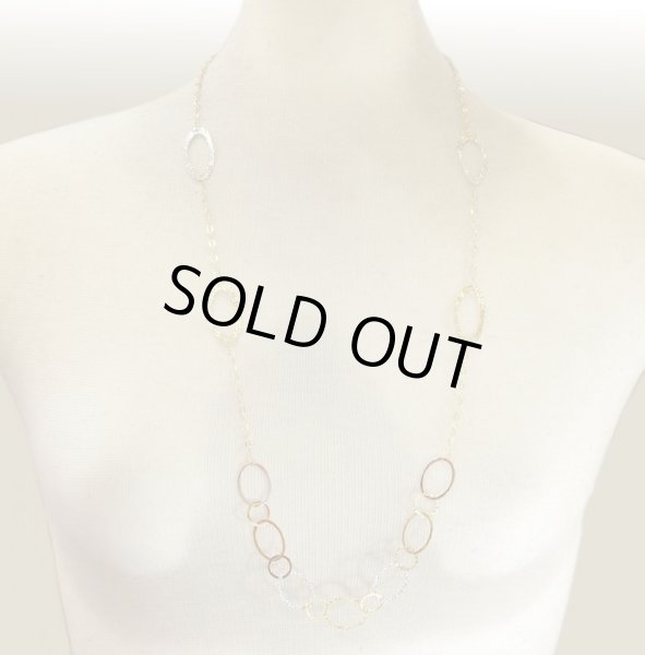 画像2: K18YG×K18WGオーバルミックスロングネックレス (2)