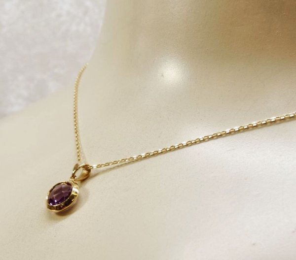 画像8: K18アメジストカットネックレス (8)