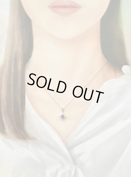 画像6: Pt900/K18WG ルビー・ダイヤ入りペンダントネックレス (6)