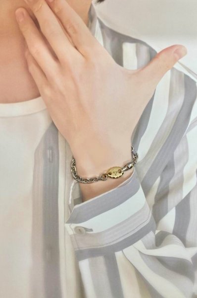 画像7: SVダイヤモンド 入りブレスレット　K18プレート付 (7)