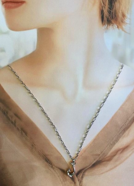 画像8: Pt900 フィッシュフックペンダント Mサイズ (8)