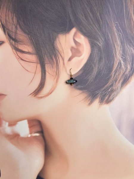 画像6: K18ラブラドライト×ヘマタイトピアス (6)