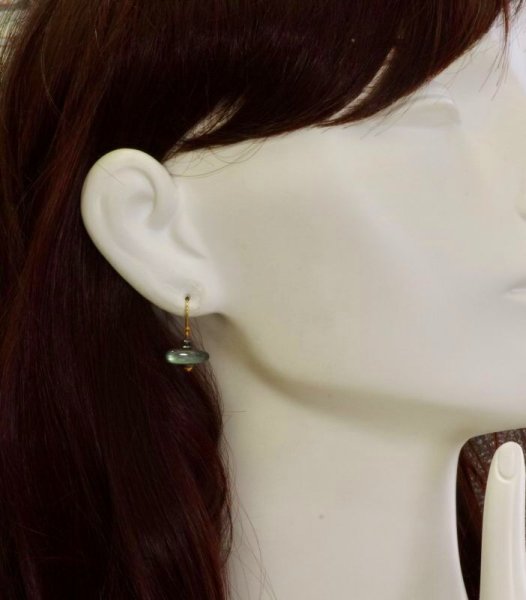 画像5: K18ラブラドライト×ヘマタイトピアス (5)