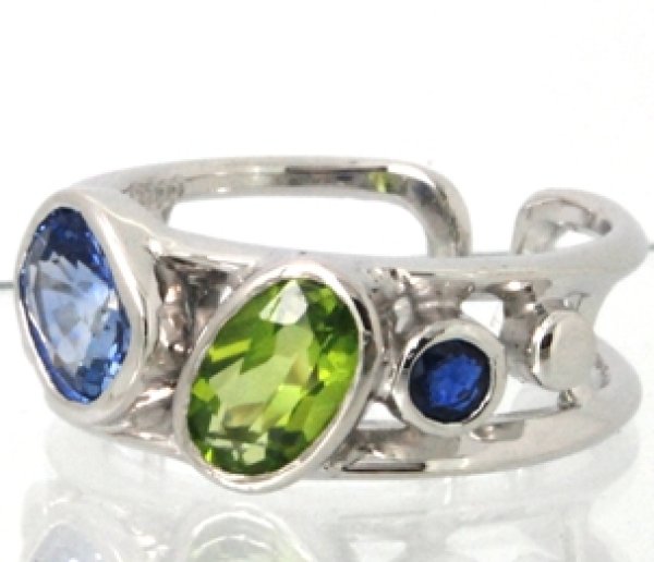 画像5: 【オーダー例】Pt・サファイア・ペリドットで指輪を制作 (5)