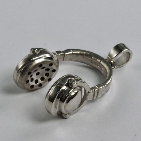 画像4: SV925ヘッドホンペンダントトップ(ロジウムメッキ) (4)