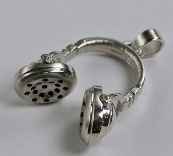 画像2: SV925ヘッドホンペンダントトップ(ロジウムメッキ) (2)