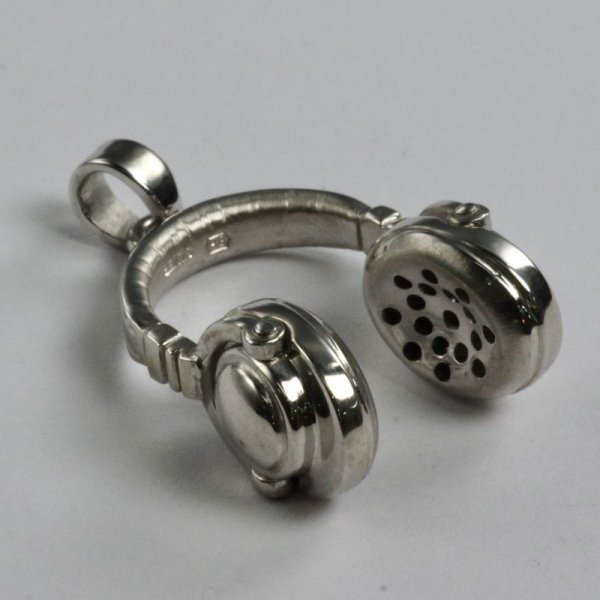 画像3: SV925ヘッドホンペンダントトップ(ロジウムメッキ) (3)