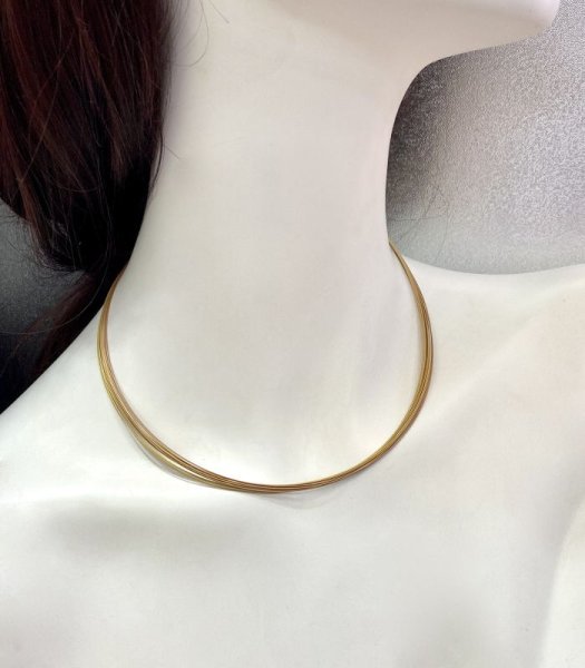 画像4: 【取り寄せ商品】12連ワイヤーネックレス（遠州茶×ゴールド） (4)