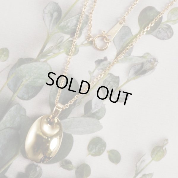 画像9: K18オーバル凹みペンダントネックレス (9)