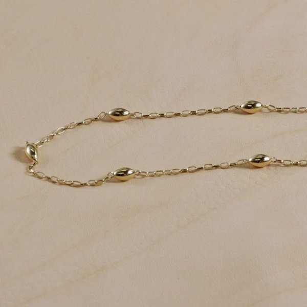 画像2: K18アーモンドパーツ入りネックレス (2)