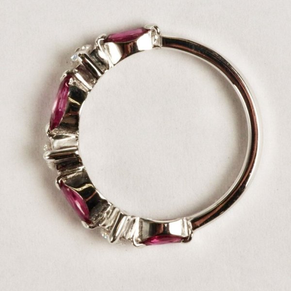 画像6: Pt900マーキスルビー、ダイヤ入りファッションリング (6)