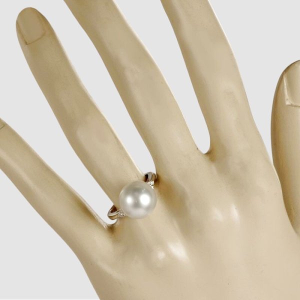 画像4: Pt900白蝶パールリング (4)