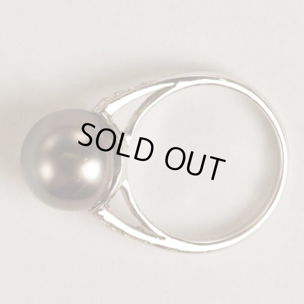 画像3: Pt900黒蝶パールリング (3)