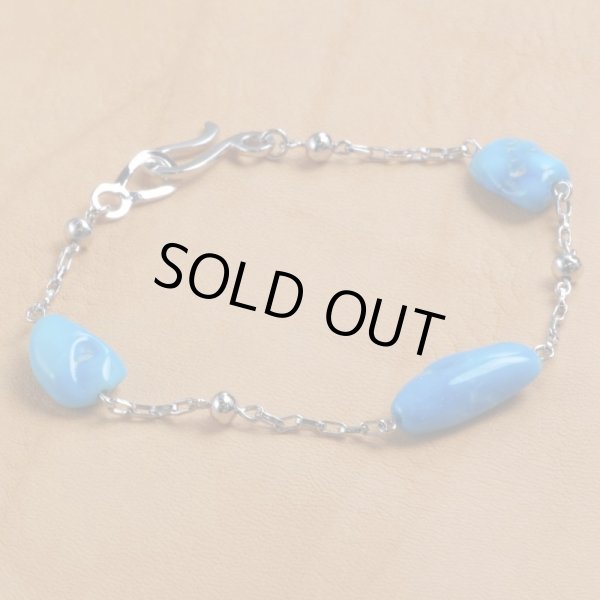 画像6: Pt900 アリゾナターコイズブレスレット (6)