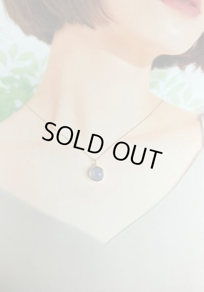 画像7: K10ブルーカルセドニーペンダントネックレス (7)