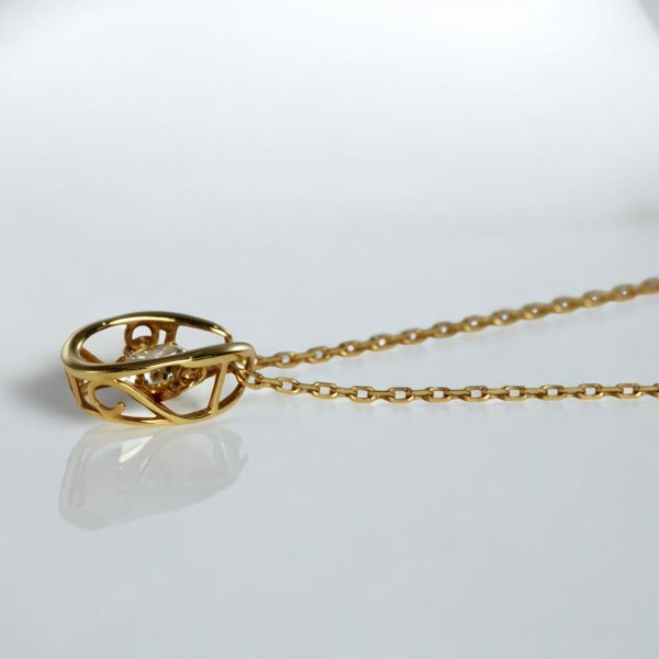 画像2: 【ソーティング付】K18ダンシングダイヤモンドペンダントネックレス (2)